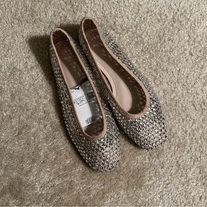 Mango Rhinestone Ballerinas Size 36